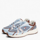 Zapatillas de ante con mezcla de texturas