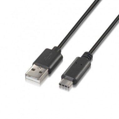 AISENS CABLE USB-C MACHO A USB MACHO 2.0 1M A107-0052 NEGRO
