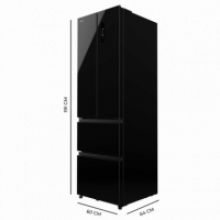Bolero Coolmarket Combi F2D 400 Black Glass E 60X64X191 Cm  CECOTEC