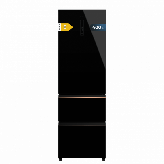 Bolero Coolmarket Combi Fd 400 Black Glass E 60X64X191 Cm  CECOTEC