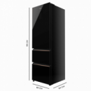 Bolero Coolmarket Combi Fd 400 Black Glass E 60X64X191 Cm  CECOTEC