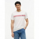 RWB PLACED STRIPE REG TEE IVORY PETAL