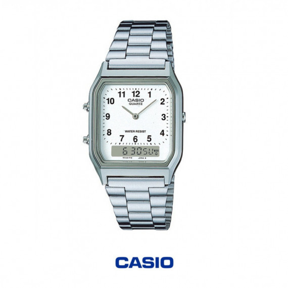 CASIO AQ-230A-7B | Vintage – Reloj Analógico-digital Esfera Blanca