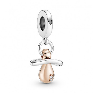 PANDORA Moments Charm Colgante en Oro Rosa de 14K Chupete Beb&eacute; 781490C01