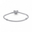 PANDORA Moments Mariposa Pulsera PANDORA Moments en Plata de Ley Cadena de Serpiente Cierre 590782C01