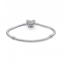 PANDORA Moments Mariposa Pulsera PANDORA Moments en Plata de Ley Cadena de Serpiente Cierre 590782C01