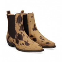 BOTIN COWBOY TOPO PELO BEIGE