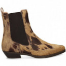 Botin Cowboy Topo Pelo Beige  UNISA