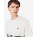 Camiseta de punto jersey de rayas con bloques de color de Lacoste