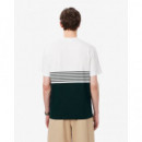 Camiseta de punto jersey de rayas con bloques de color de Lacoste