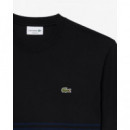 Camiseta de punto jersey de rayas con bloques de color de Lacoste