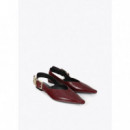 LEOPARD BUCKLE FLAT SHOE BORDEAUX