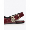 LEOPARD BUCKLE FLAT SHOE BORDEAUX