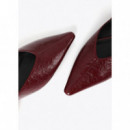 LEOPARD BUCKLE FLAT SHOE BORDEAUX