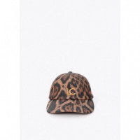 Combined Cap In Animal Print And Eco-lea  LOLA CASADEMUNT