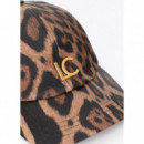 Combined Cap In Animal Print And Eco-lea  LOLA CASADEMUNT