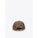 Combined Cap In Animal Print And Eco-lea  LOLA CASADEMUNT