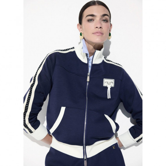 Sweatshirt With Two-tone Side Stripe Det  LOLA CASADEMUNT