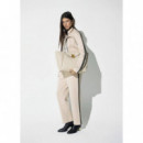 Zip-up Sweatshirt, Two-color Side Band D  LOLA CASADEMUNT