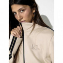 Zip-up Sweatshirt, Two-color Side Band D  LOLA CASADEMUNT
