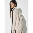 Zip-up Sweatshirt, Two-color Side Band D  LOLA CASADEMUNT