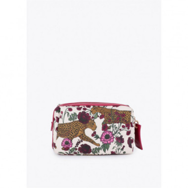 NYLON TOILETRY BAG PRINTED TIGERS AND FL