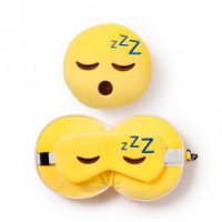 Almohada Viaje con Antifaz Emoticono Durmiendo
