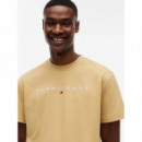 TJM REG LINEAR LOGO TEE EXT SANDY BEIGE