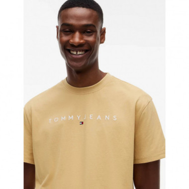 TJM REG LINEAR LOGO TEE EXT SANDY BEIGE