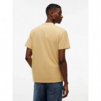 TJM REG LINEAR LOGO TEE EXT SANDY BEIGE