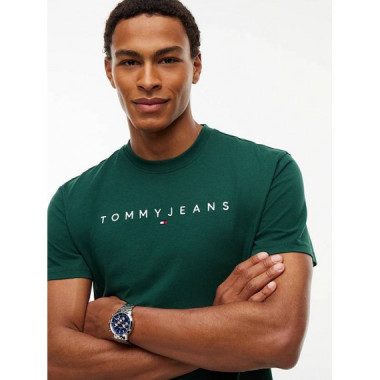 TJM REG LINEAR LOGO TEE EXT VELVET GREEN