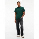 TJM REG LINEAR LOGO TEE EXT VELVET GREEN
