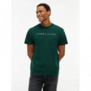 TJM REG LINEAR LOGO TEE EXT VELVET GREEN