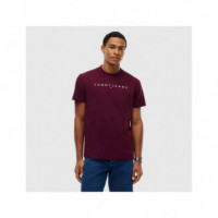 TJM REG LINEAR LOGO TEE EXT CALYPSO BERR