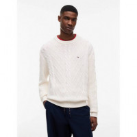 TJM REG CABLE KNIT SWEATER OFF WHITE