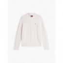 TJM REG CABLE KNIT SWEATER OFF WHITE