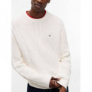 TJM REG CABLE KNIT SWEATER OFF WHITE