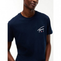 SLIM FIT SIGNATURE GRAPHIC TEE DARK BLUE