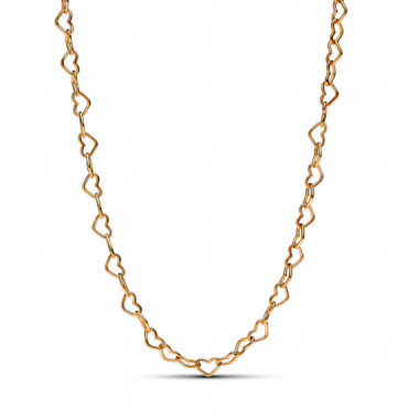 Pandora Collar con un recubrimiento en oro de 14k Corazones Unidos​ 363334C00