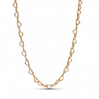 Pandora Collar con un recubrimiento en oro de 14k Corazones Unidos​ 363334C00