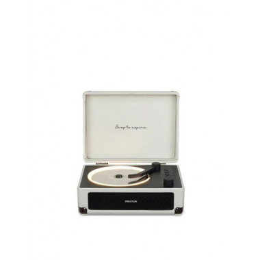 PRIXTON Reproductor CD con Dise&ntilde;o Tocadisco con Radio Fm/bluetooth/aux Boogie Black Crema