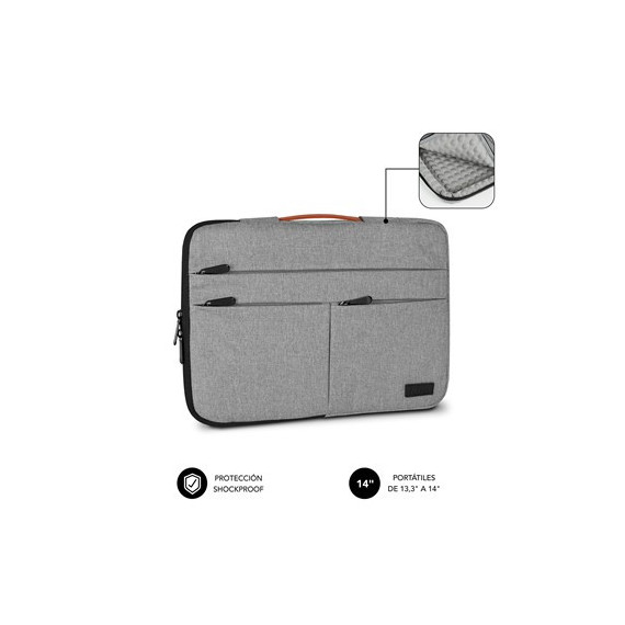 Subblim Funda para  Portatil 13.3-14" Gris Claro Air Padding 360 AP36002  SUNPAK