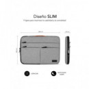 Subblim Funda para  Portatil 13.3-14" Gris Claro Air Padding 360 AP36002  SUNPAK