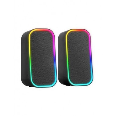 MARS GAMING Altavoces Para PC Bluetooth 5.3 Luces RGB Negro MS-OM 20W Y Cable Jack 3.5mm