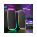 MARS GAMING Altavoces Para PC Bluetooth 5.3 Luces RGB Negro MS-OM 20W Y Cable Jack 3.5mm