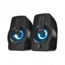 TRUST Altavoces para Pc con Luz Led Rgb Gemi 12W con Cable USB para Carga y Jack 3.5MM Audio