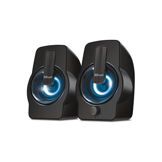 TRUST Altavoces para Pc con Luz Led Rgb Gemi 12W con Cable USB para Carga y Jack 3.5MM Audio