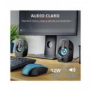 TRUST Altavoces para Pc con Luz Led Rgb Gemi 12W con Cable USB para Carga y Jack 3.5MM Audio