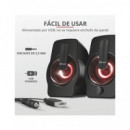 TRUST Altavoces para Pc con Luz Led Rgb Gemi 12W con Cable USB para Carga y Jack 3.5MM Audio