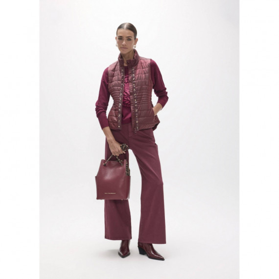 Thin Padded Short Vest In Nylon With Stu  LOLA CASADEMUNT